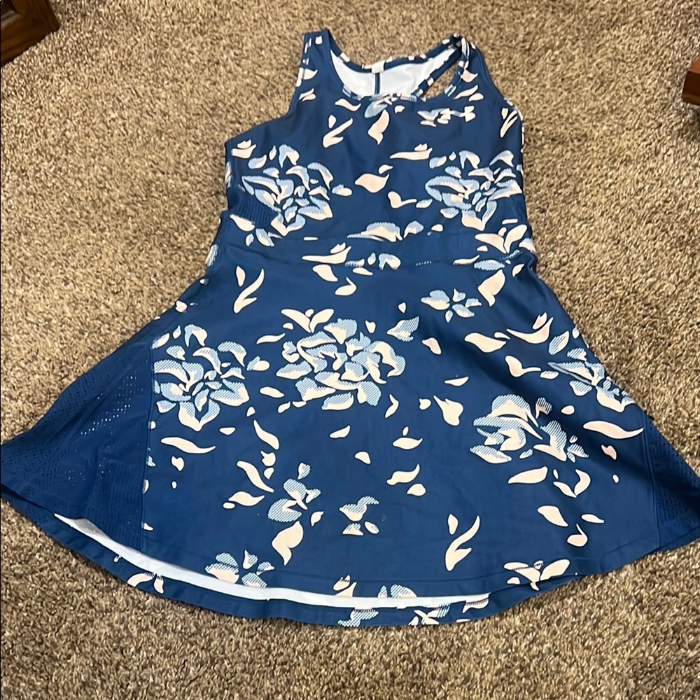 Floral Blue Sleeveless Dress